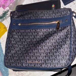 Michael Kors Navy and Gray Crossbody Bag